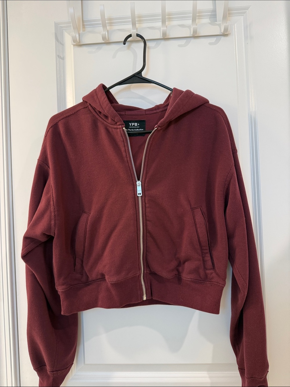 Abercrombie YPB On The Go 6am Full Zip Hoodie Burgandy